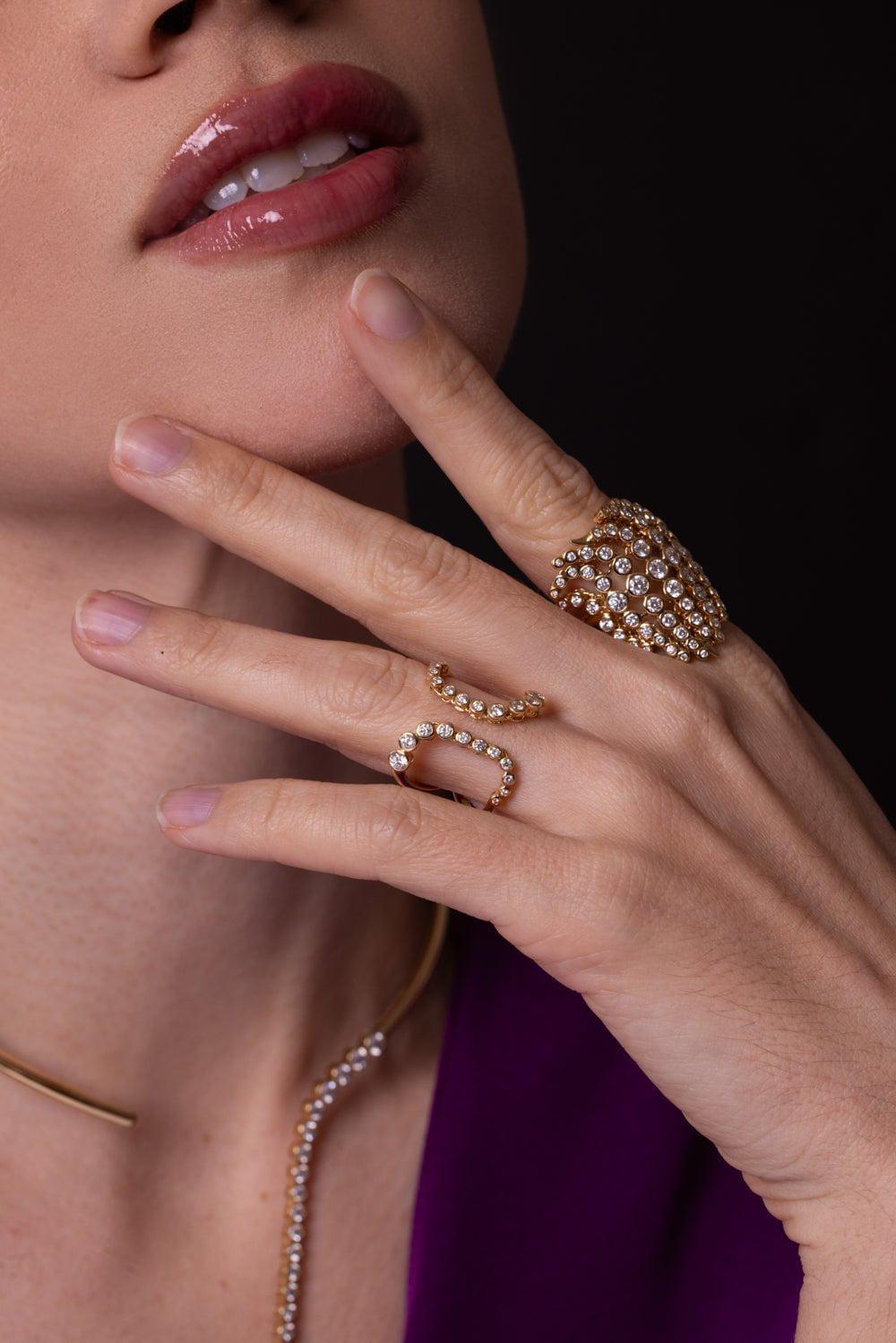 ONDYN-Fringe Ring-YELLOW GOLD