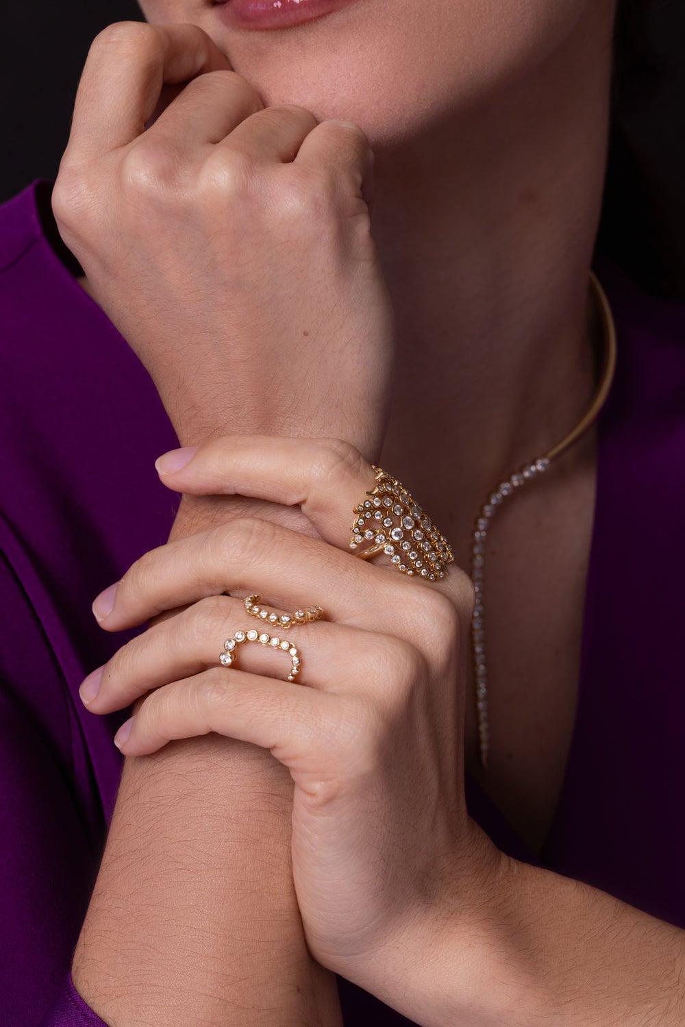 ONDYN-Fringe Ring-YELLOW GOLD
