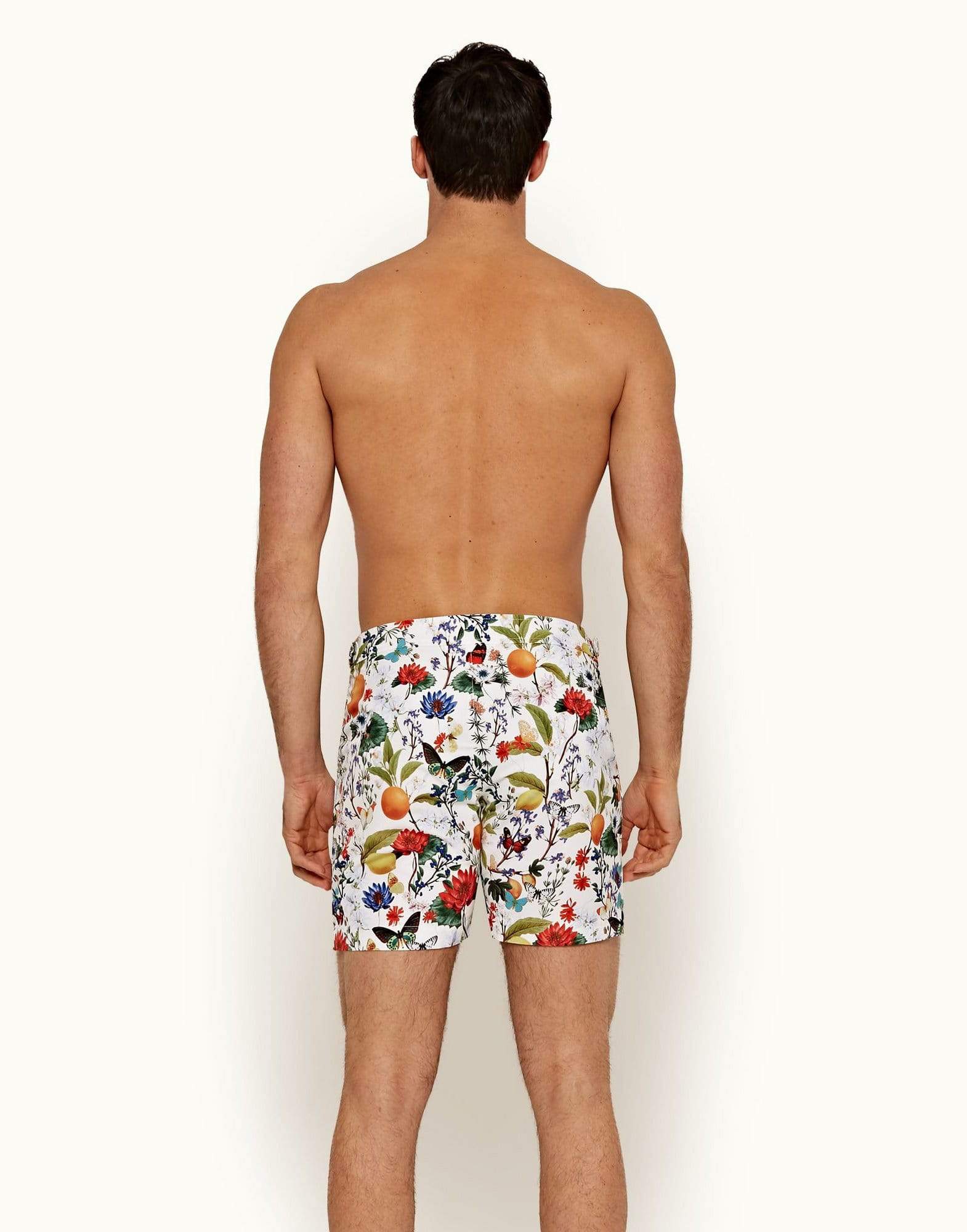 ORLEBAR BROWN-Almond and Multi Botanical Mid-Length Bulldog Swim Shorts-