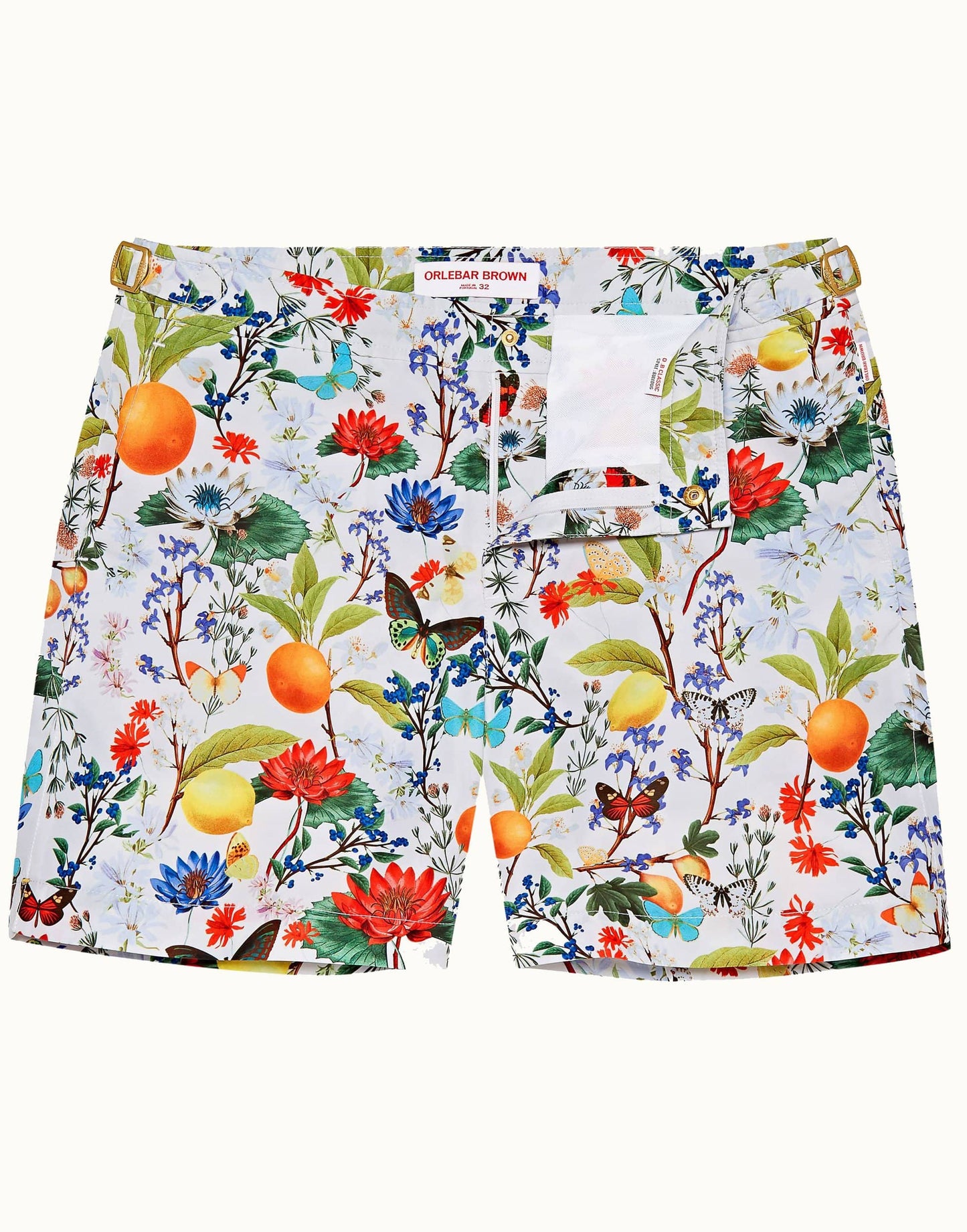 ORLEBAR BROWN-Almond and Multi Botanical Mid-Length Bulldog Swim Shorts-