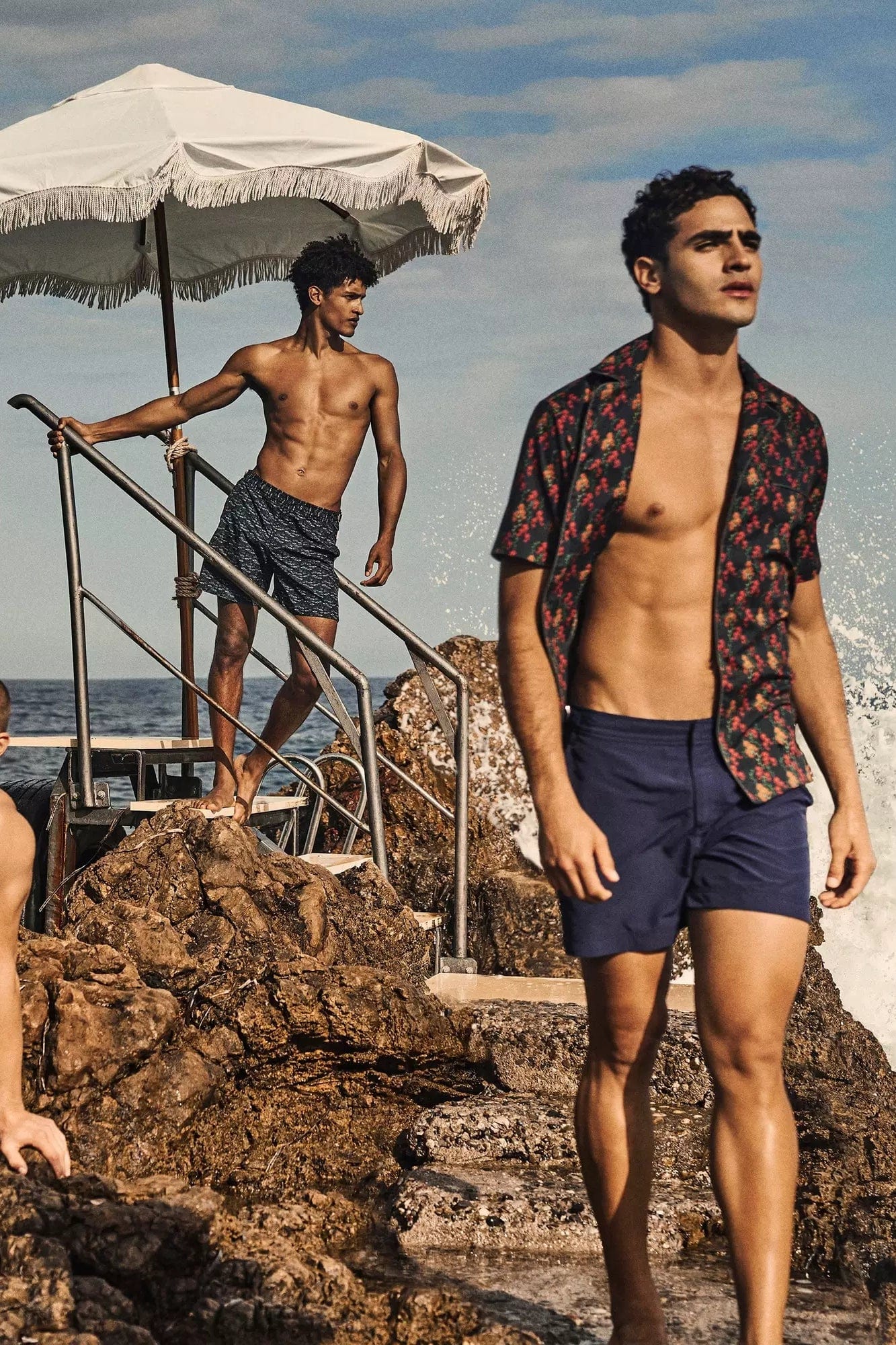 ORLEBAR BROWN-Aquila Print Capri Collar Short-Sleeve Marne Shirt-BLK/PORT