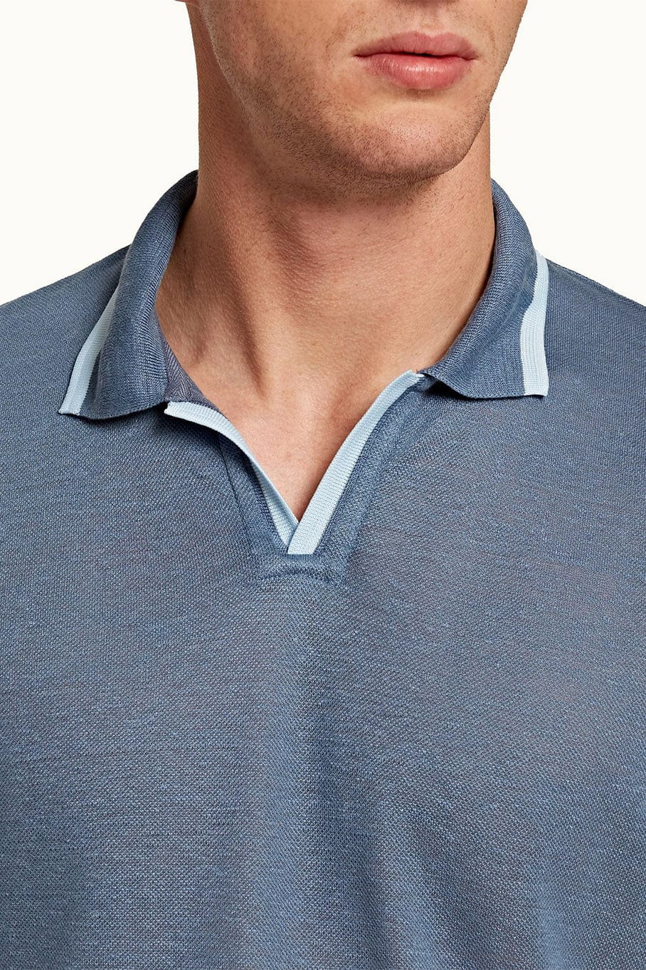 ORLEBAR BROWN-Felix Linen Pique Collard Shirt-
