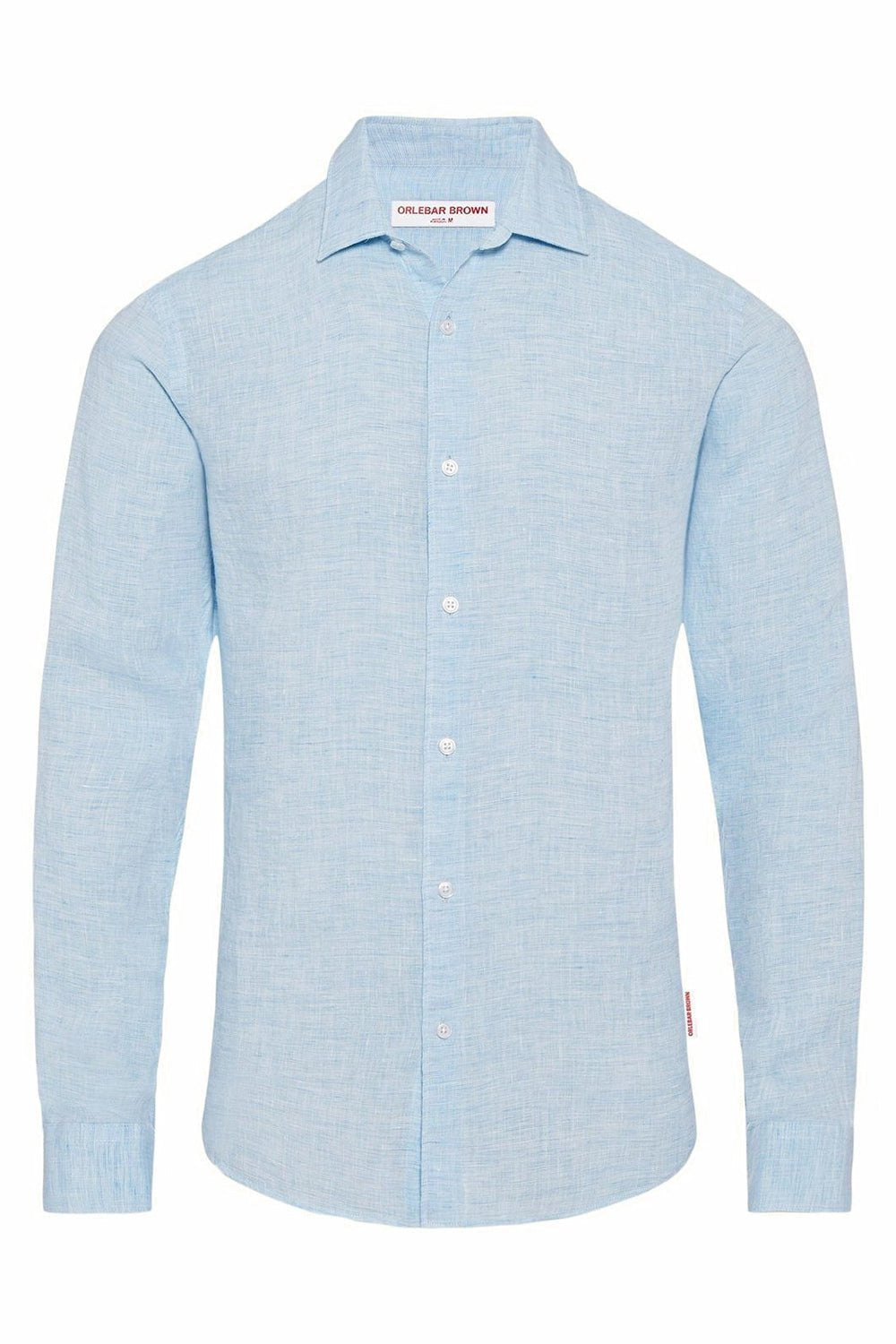 ORLEBAR BROWN-Giles Linen Shirt - Pale Blue-
