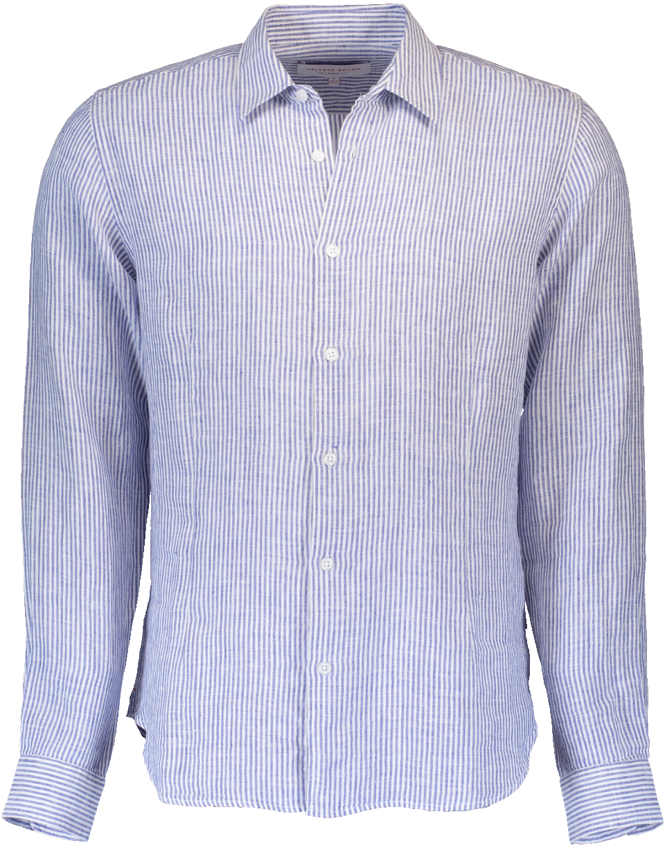 ORLEBAR BROWN-Morton Linen Navy Tailored-Fit Shirt-