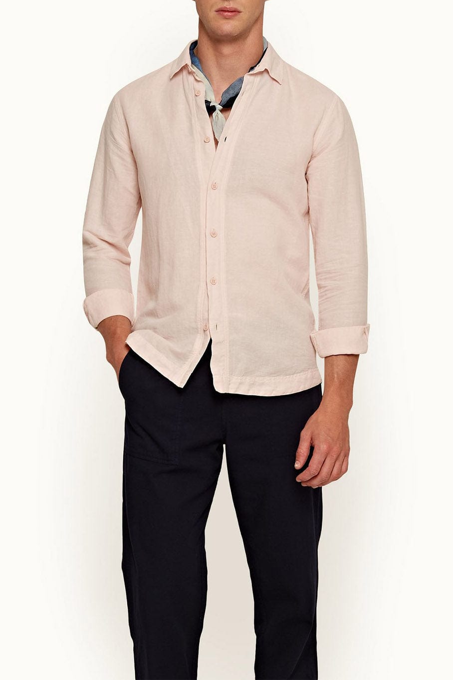 ORLEBAR BROWN-Giles Placket Long Sleeve Button Up Shirt-