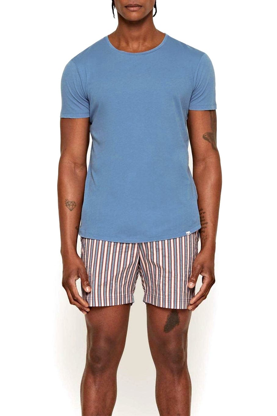 ORLEBAR BROWN-Capri Blue Tailored Fit Crew Neck OB-T T-Shirt-