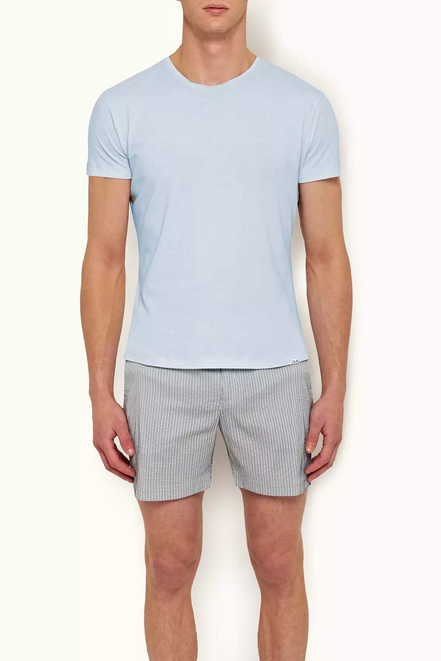 ORLEBAR BROWN-OB Crew Neck T Shirt - Ice Blue-