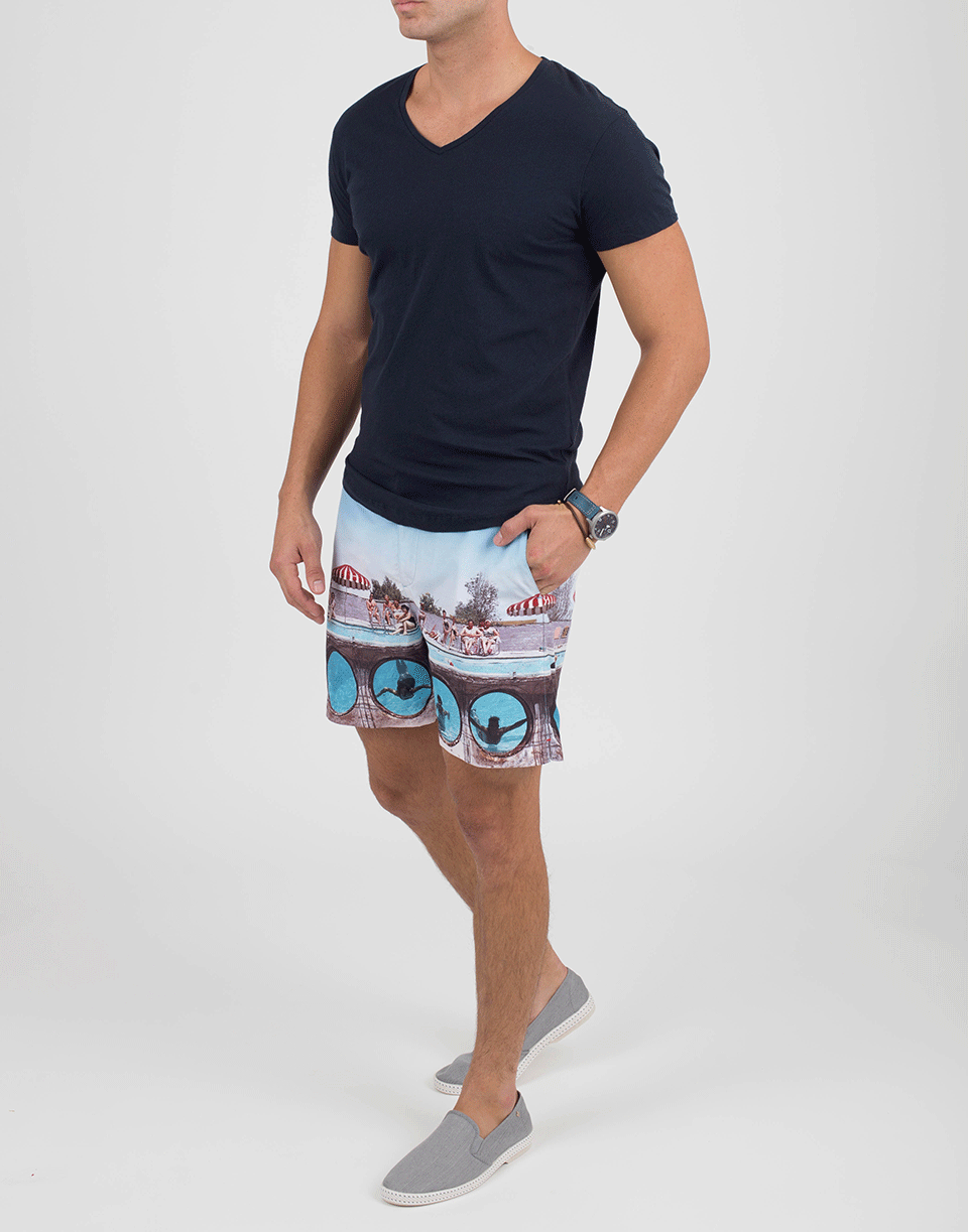 ORLEBAR BROWN-OB-V Navy Tailored Fit V-neck T-Shirt-