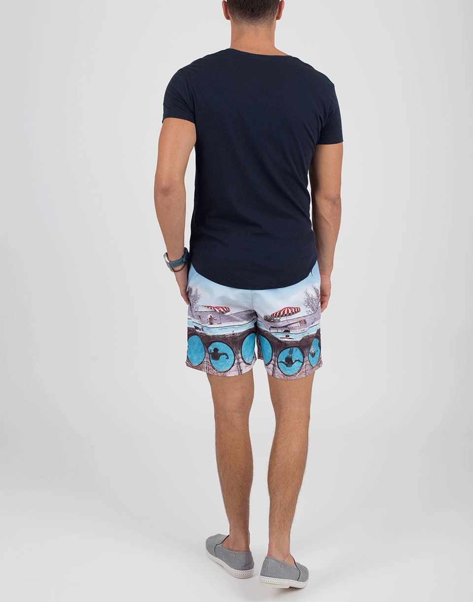 ORLEBAR BROWN-OB-V Navy Tailored Fit V-neck T-Shirt-