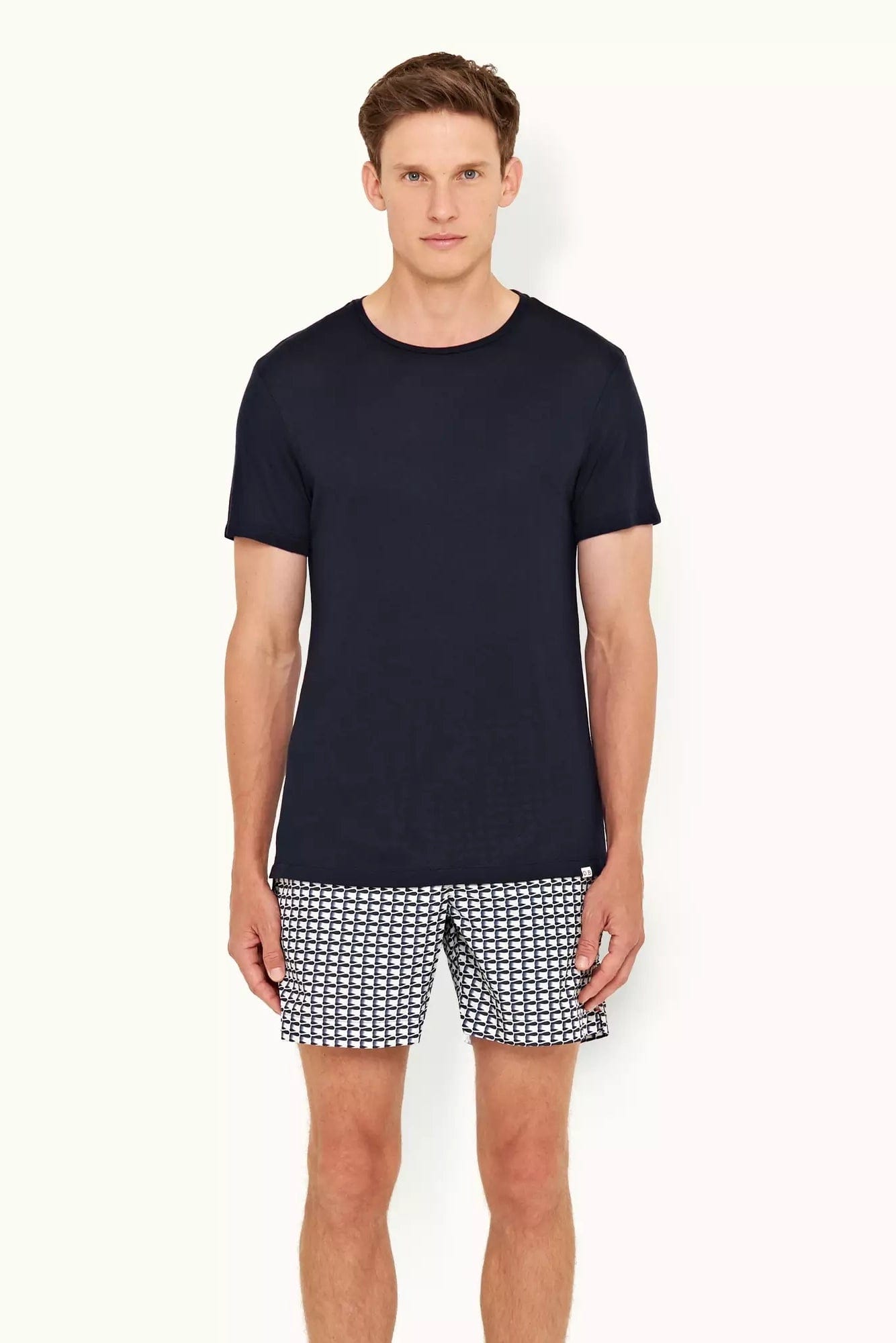 ORLEBAR BROWN-Night Iris Tailored Fit Crew Neck OB Classic Cashmere T-Shirt-