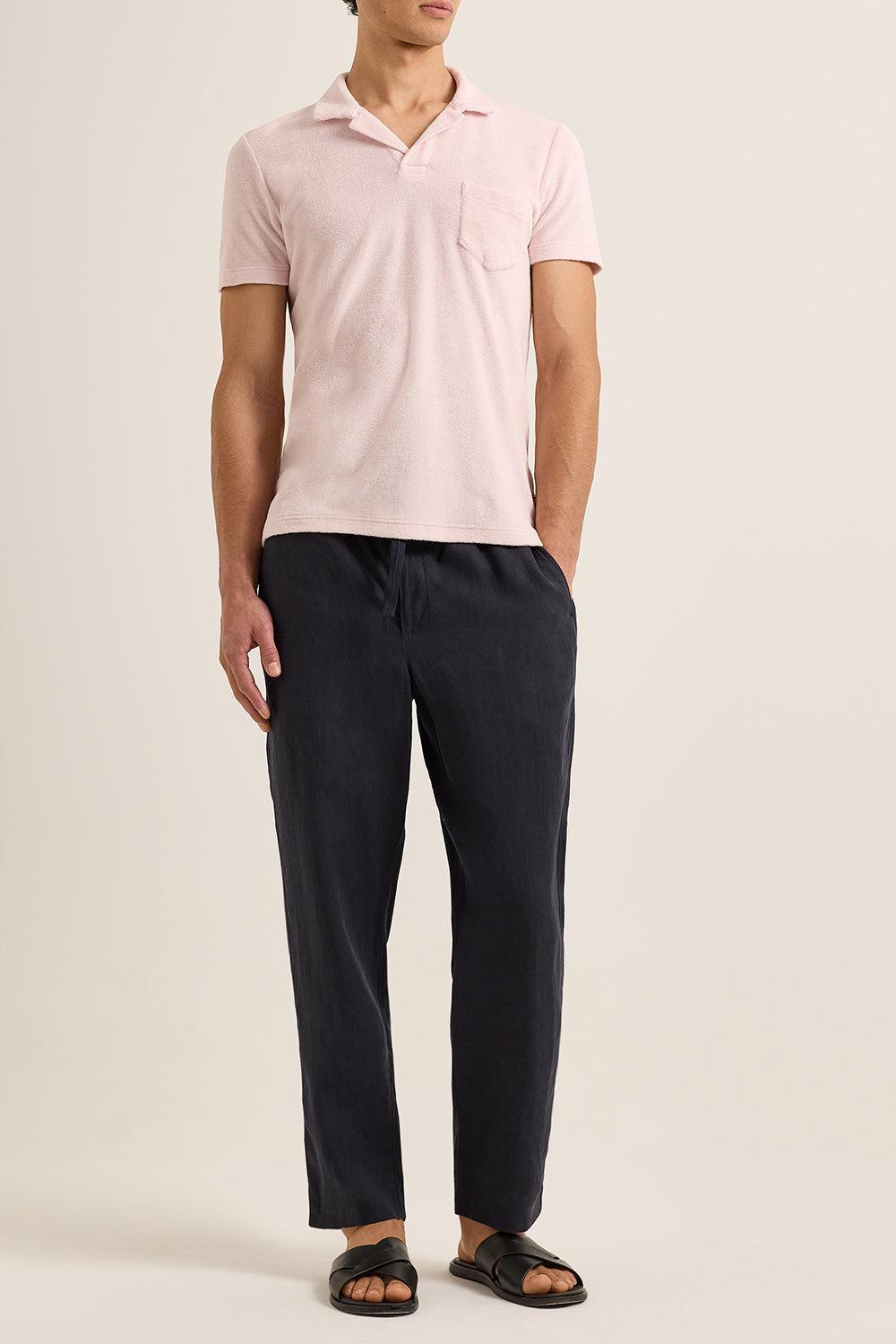 Terry Towelling Polo - Macaron Pink-PINK-S-MENSCLOTHINGTEE-ORLEBAR BROWN