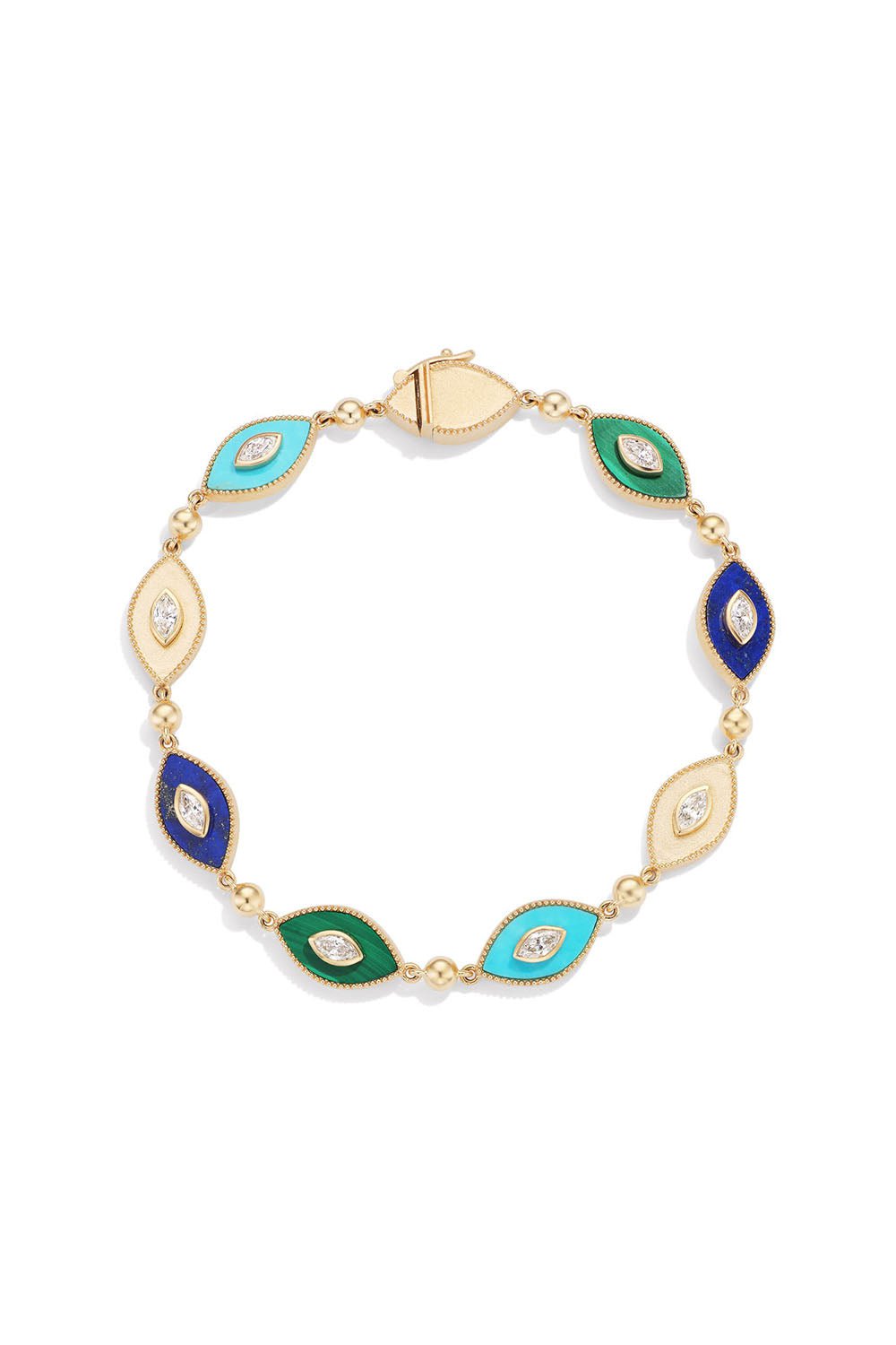 ORLY MARCEL-MARQUISE INLAY BRACELET-YELLOW GOLD