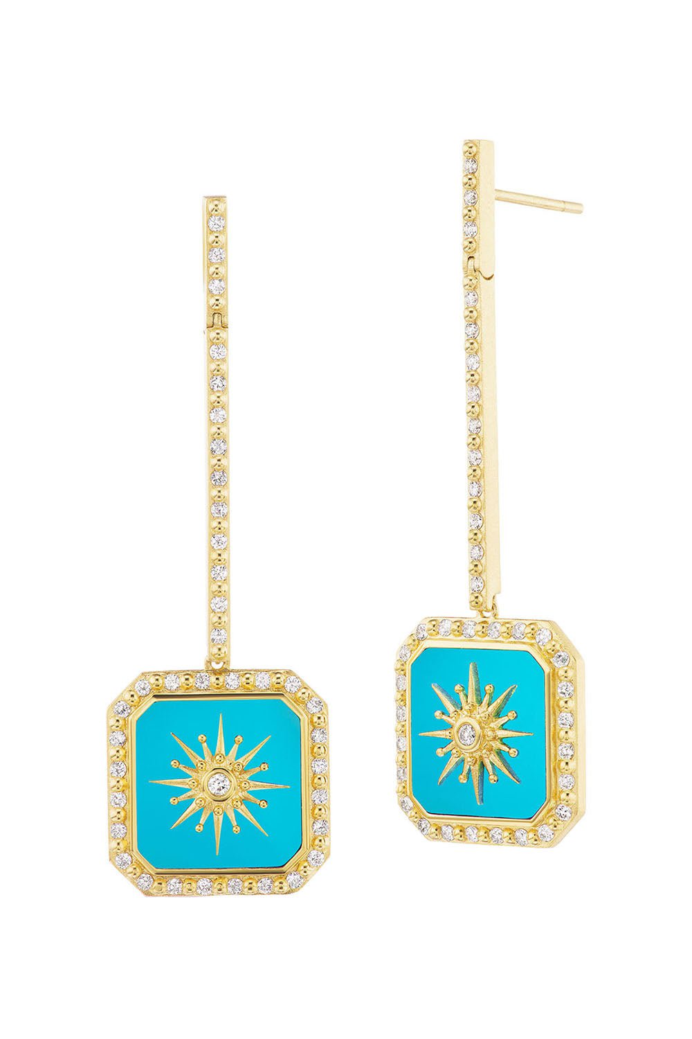 ORLY MARCEL-GUIDING STAR DROP EARRINGS-YELLOW GOLD