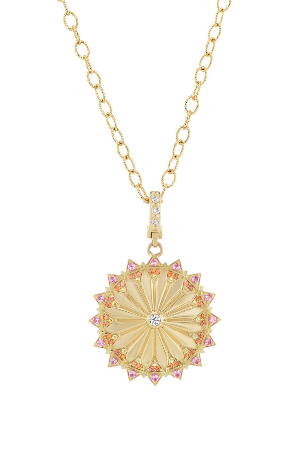ORLY MARCEL-BE THE LIGHT SAPPHIRE NECKLACE-YELLOW GOLD