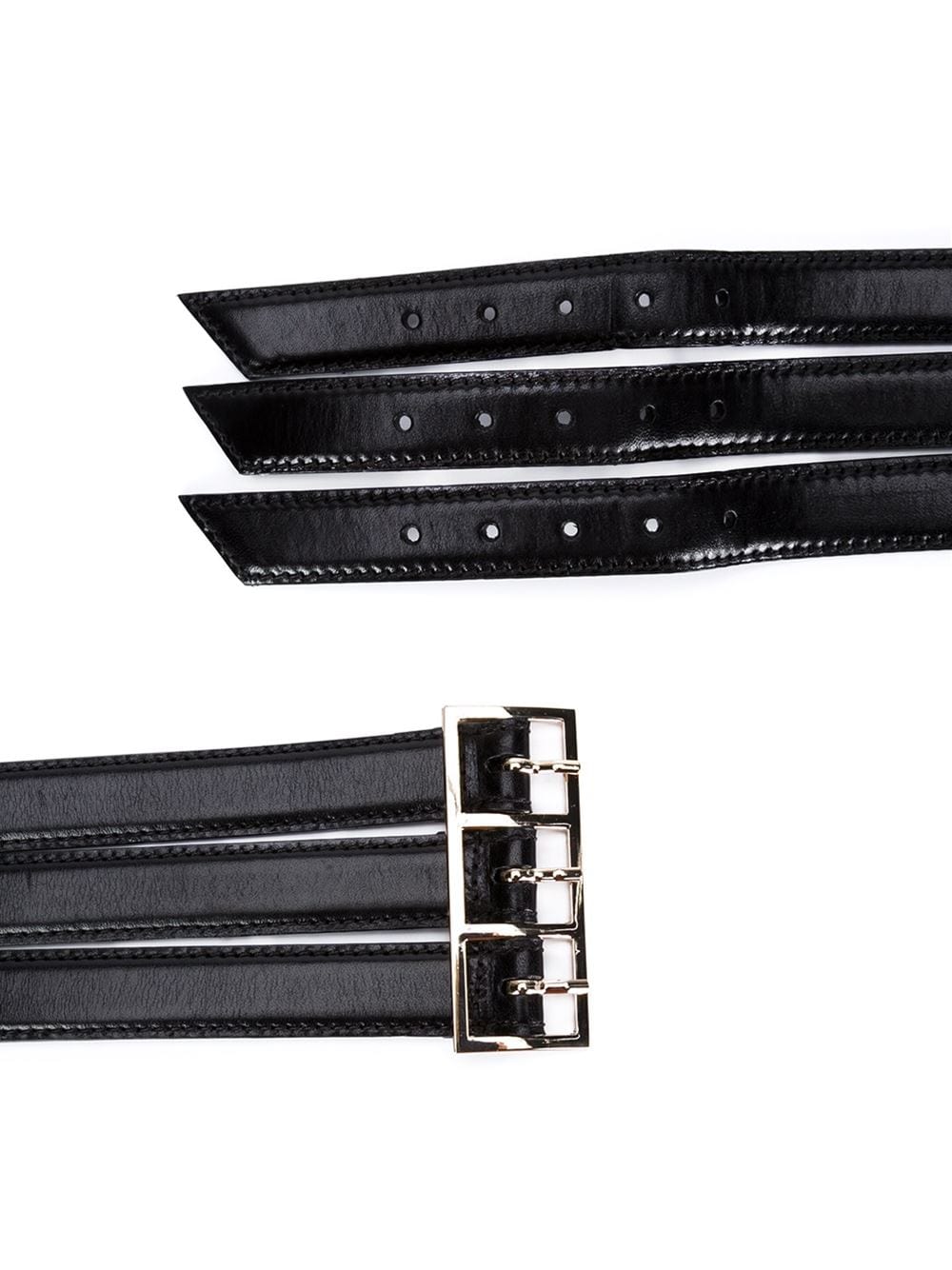 OSCAR DE LA RENTA-Triple Buckle Wide Belt-
