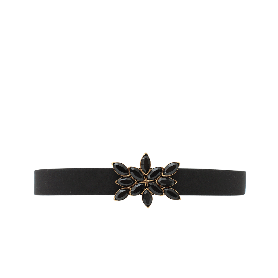 OSCAR DE LA RENTA-Faille Jewel Buckle Belt-