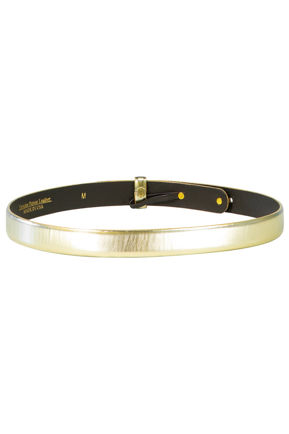 OSCAR DE LA RENTA-Metallic Skinny Belt-METALLIC