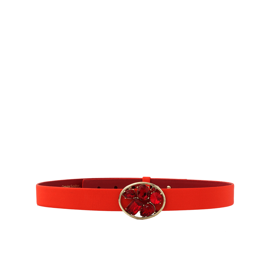 OSCAR DE LA RENTA-Skinny Faille Stud Belt-PERSIMMO