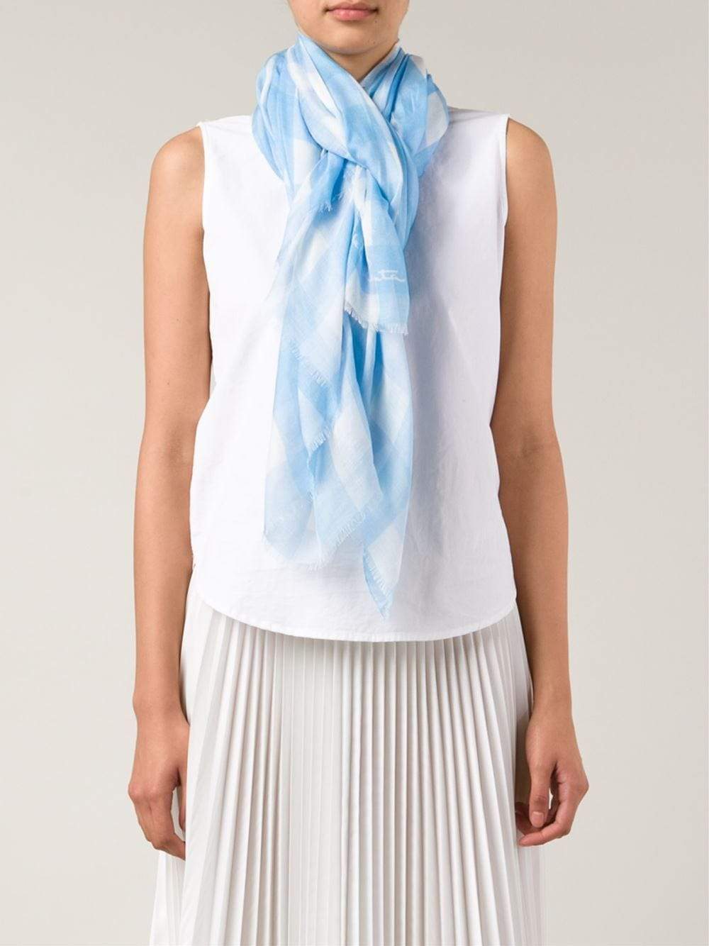 OSCAR DE LA RENTA-Buffalo Check Scarf-WDGWOOD