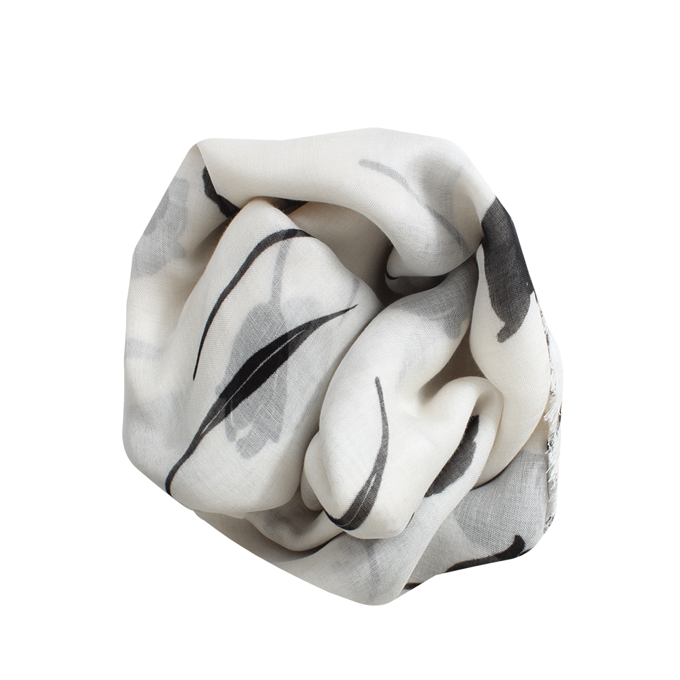 OSCAR DE LA RENTA-Tulip Scarf-WHITE