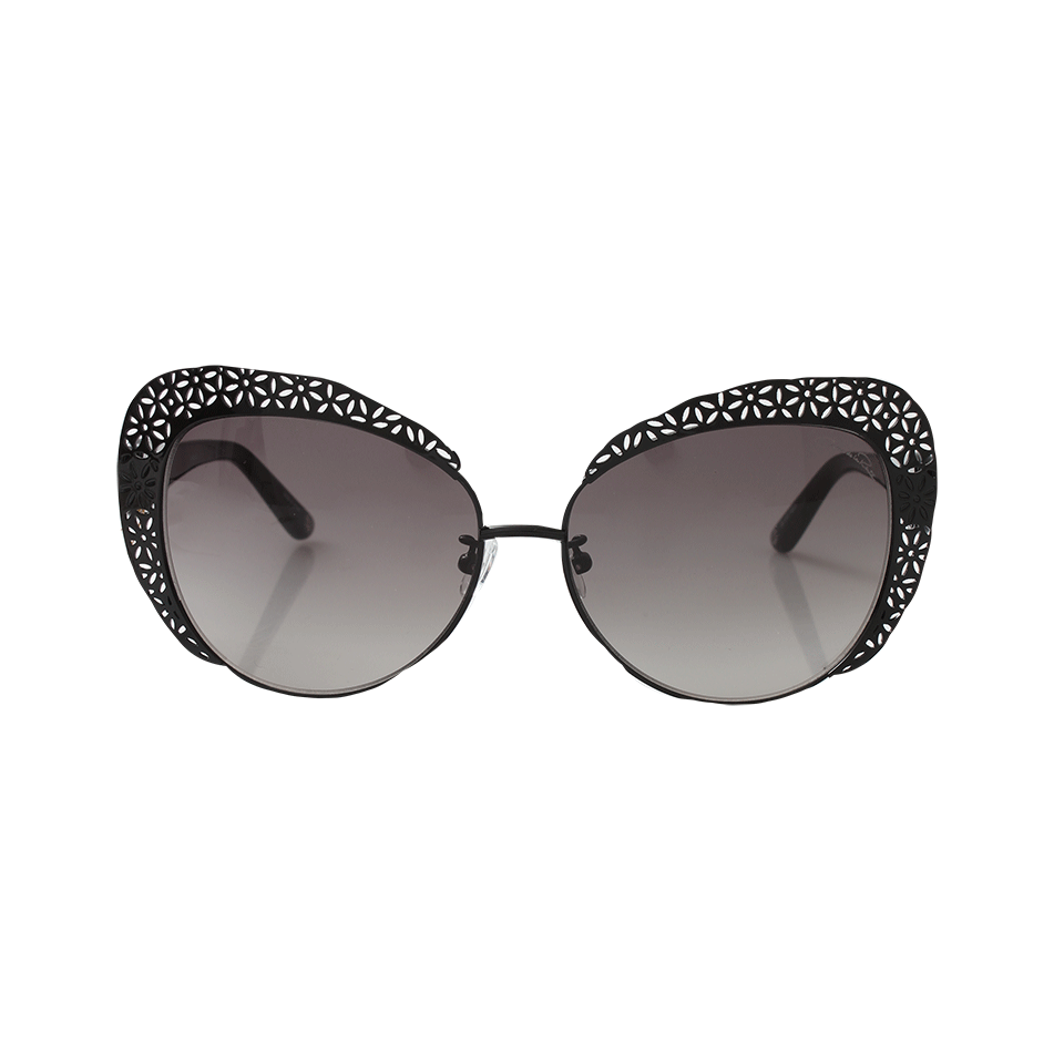 OSCAR DE LA RENTA-Floral Cat Eye Sunglasses-BLACK