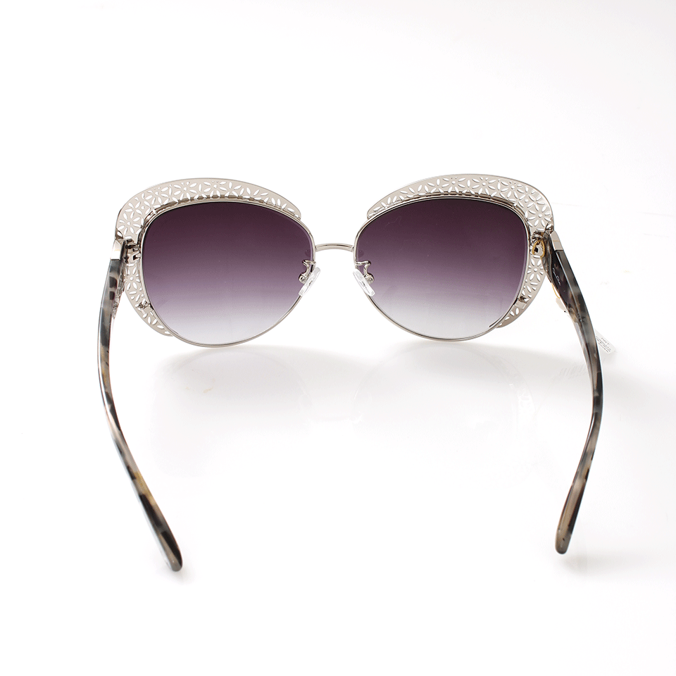 OSCAR DE LA RENTA-Floral Cat Eye Sunglasses-SILVER