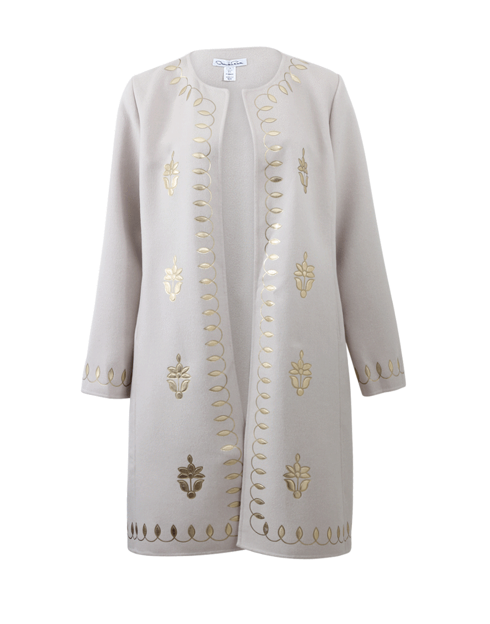 OSCAR DE LA RENTA-Gold Stamp Cashgora Coat-BEIGE