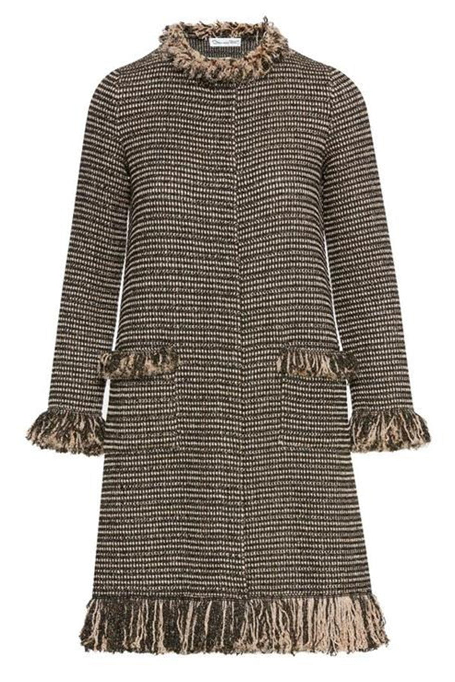 OSCAR DE LA RENTA-Fringe Detail Pocket Coat-
