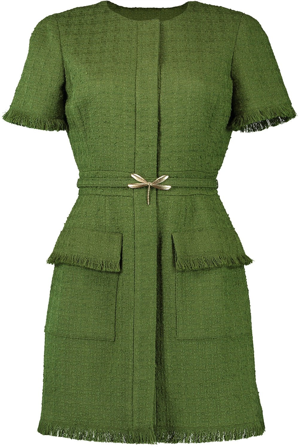 OSCAR DE LA RENTA-Short Sleeve Pocket Dress-