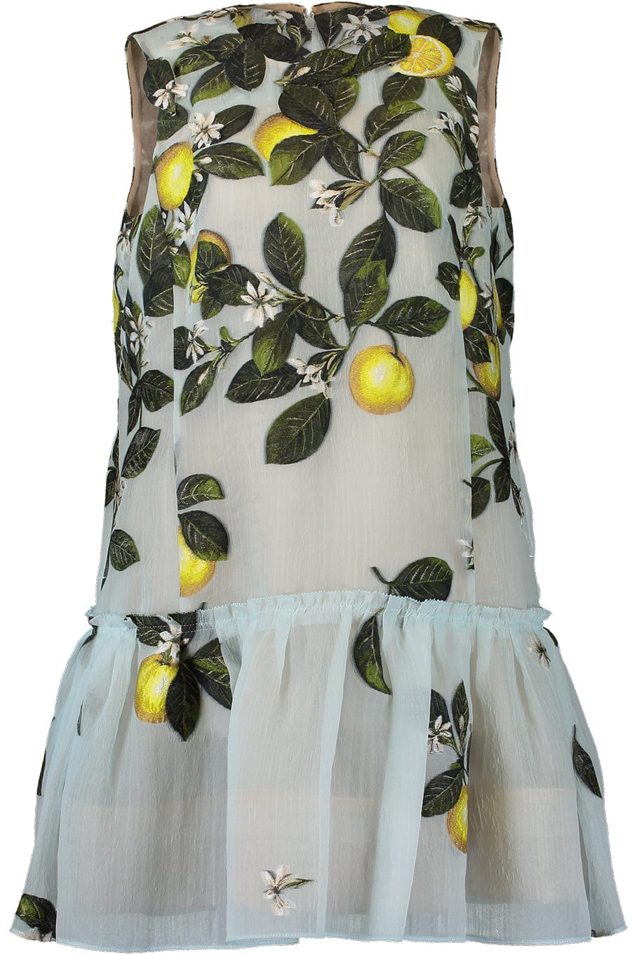 OSCAR DE LA RENTA-Sleeveless Fil Coupe Day Dress-AQUA