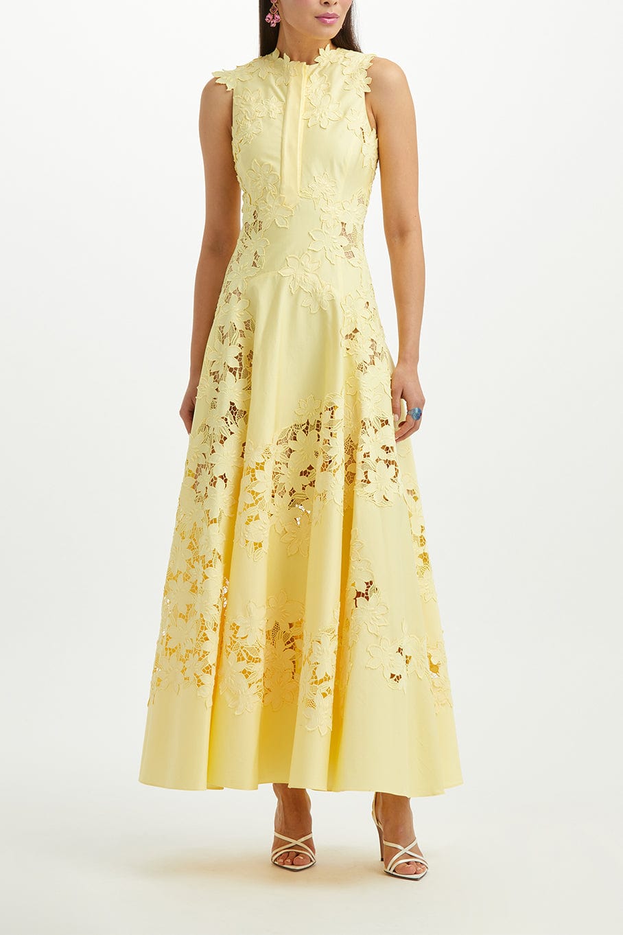 OSCAR DE LA RENTA-Tiger Lily Guipure Dress-BANANA