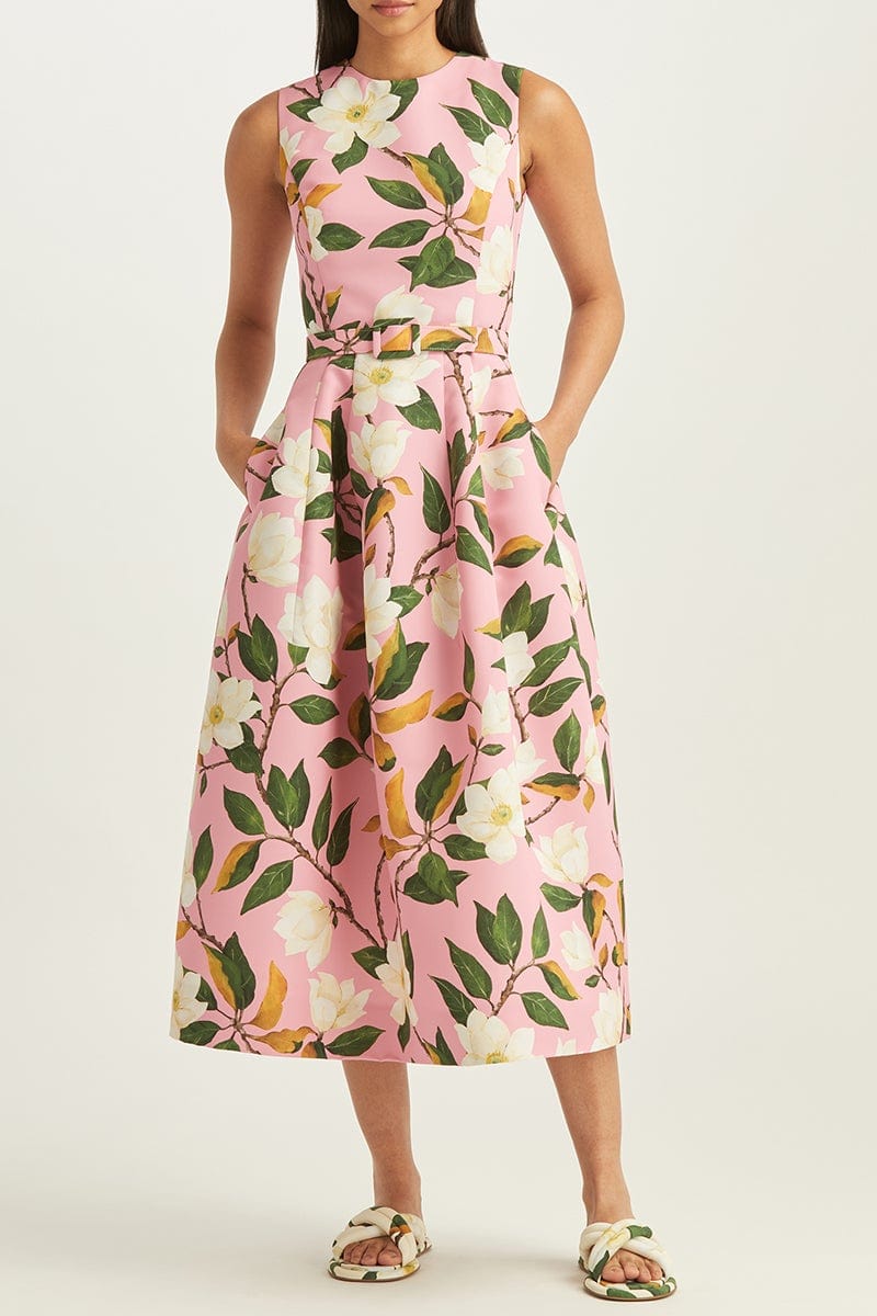 Magnolia Flower Sleeveless Dress