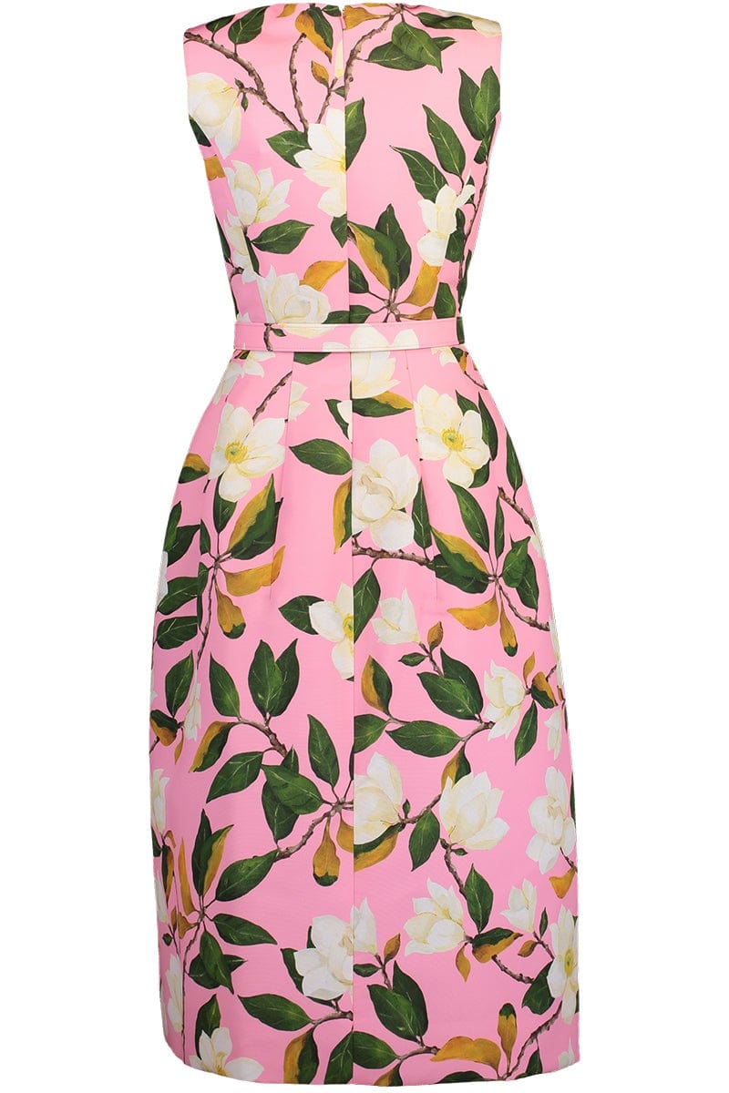 OSCAR DE LA RENTA-Magnolia Flower Sleeveless Dress-