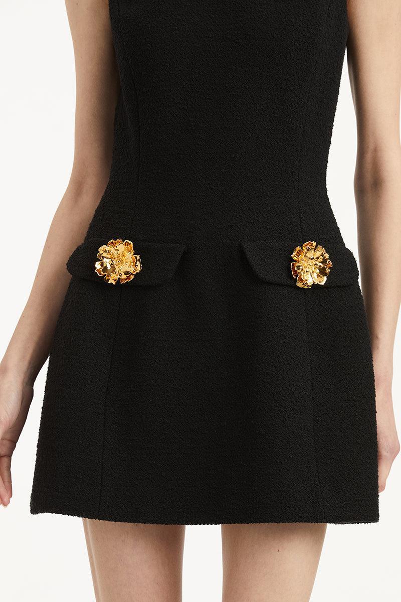 Tweed Day Suit Dress-BLACK-2-CLOTHINGDRESSCASUAL-OSCAR DE LA RENTA