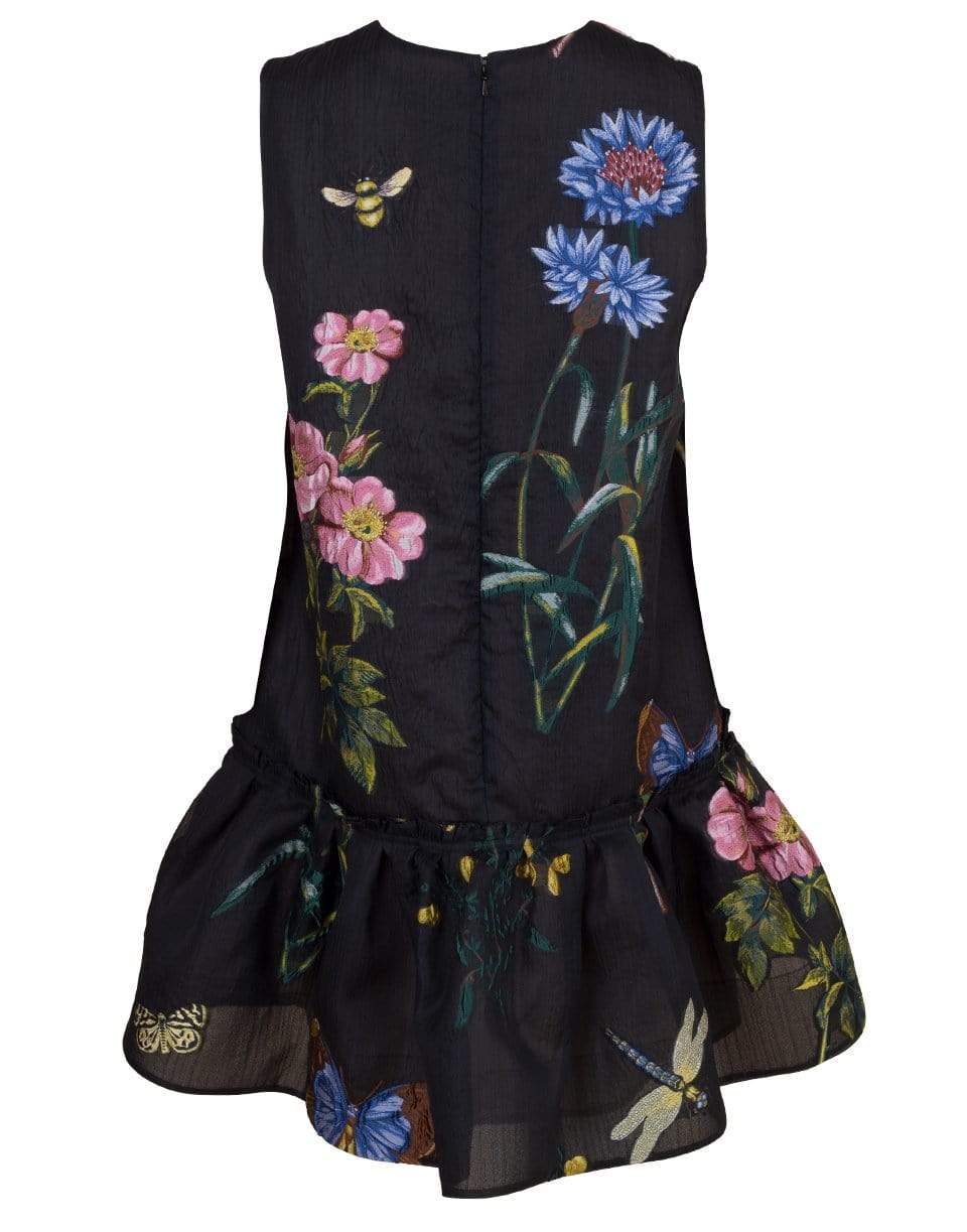 OSCAR DE LA RENTA-Flounce Bottom Shift Dress-