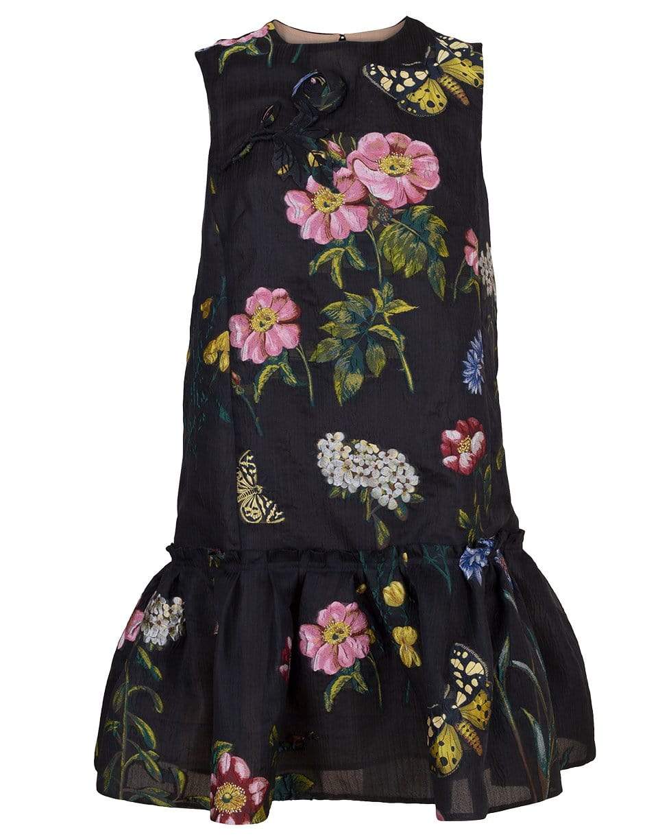 OSCAR DE LA RENTA-Flounce Bottom Shift Dress-