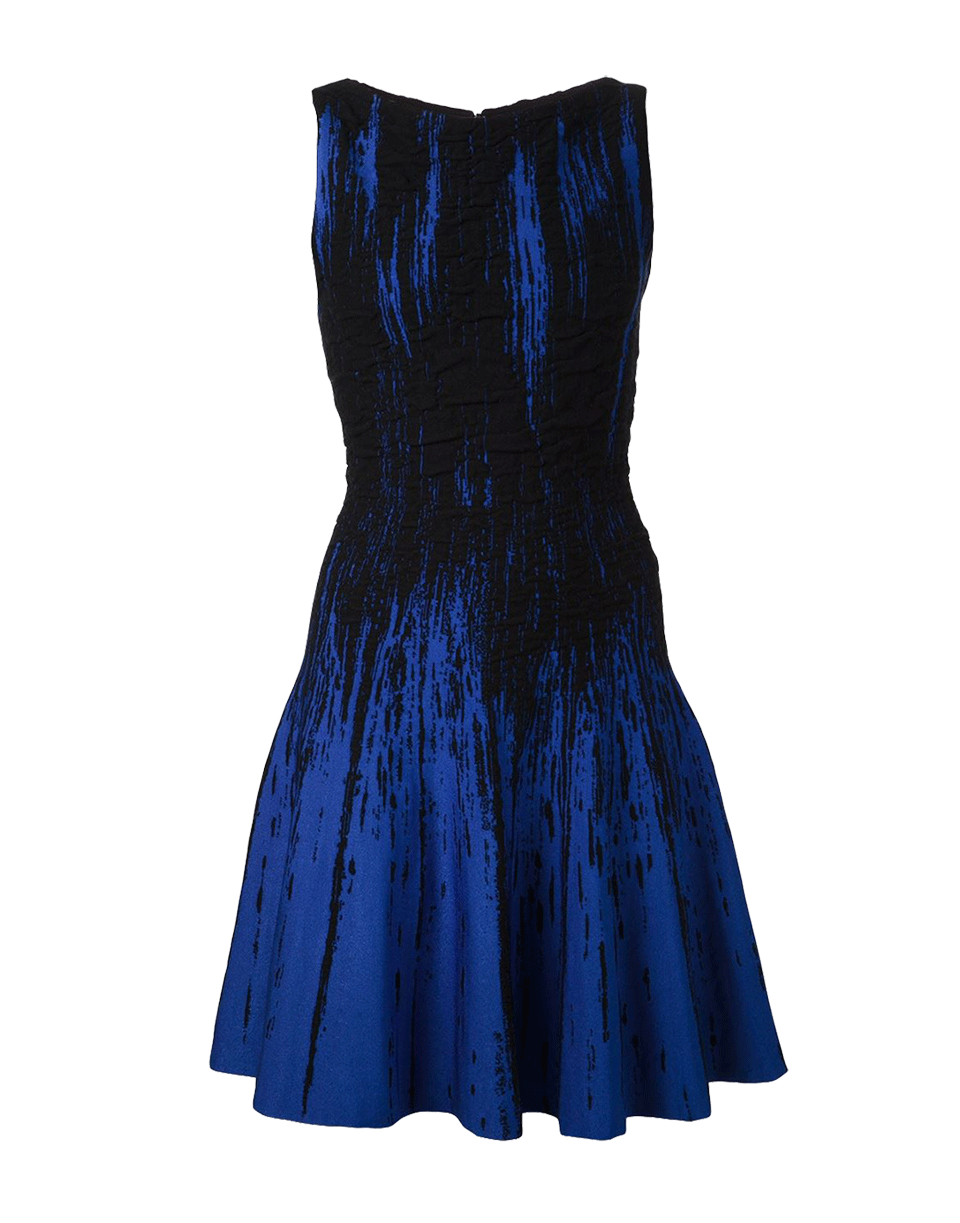 OSCAR DE LA RENTA-Bateau Neck Flounce Bottom Dress-