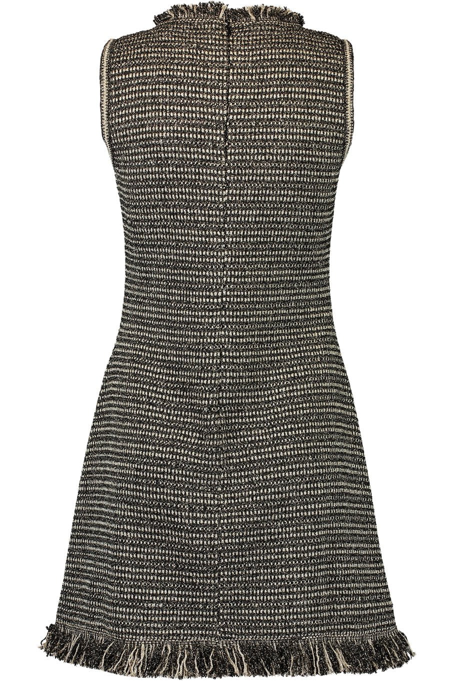 OSCAR DE LA RENTA-Sleeveless Fringe Detail Pencil Dress-