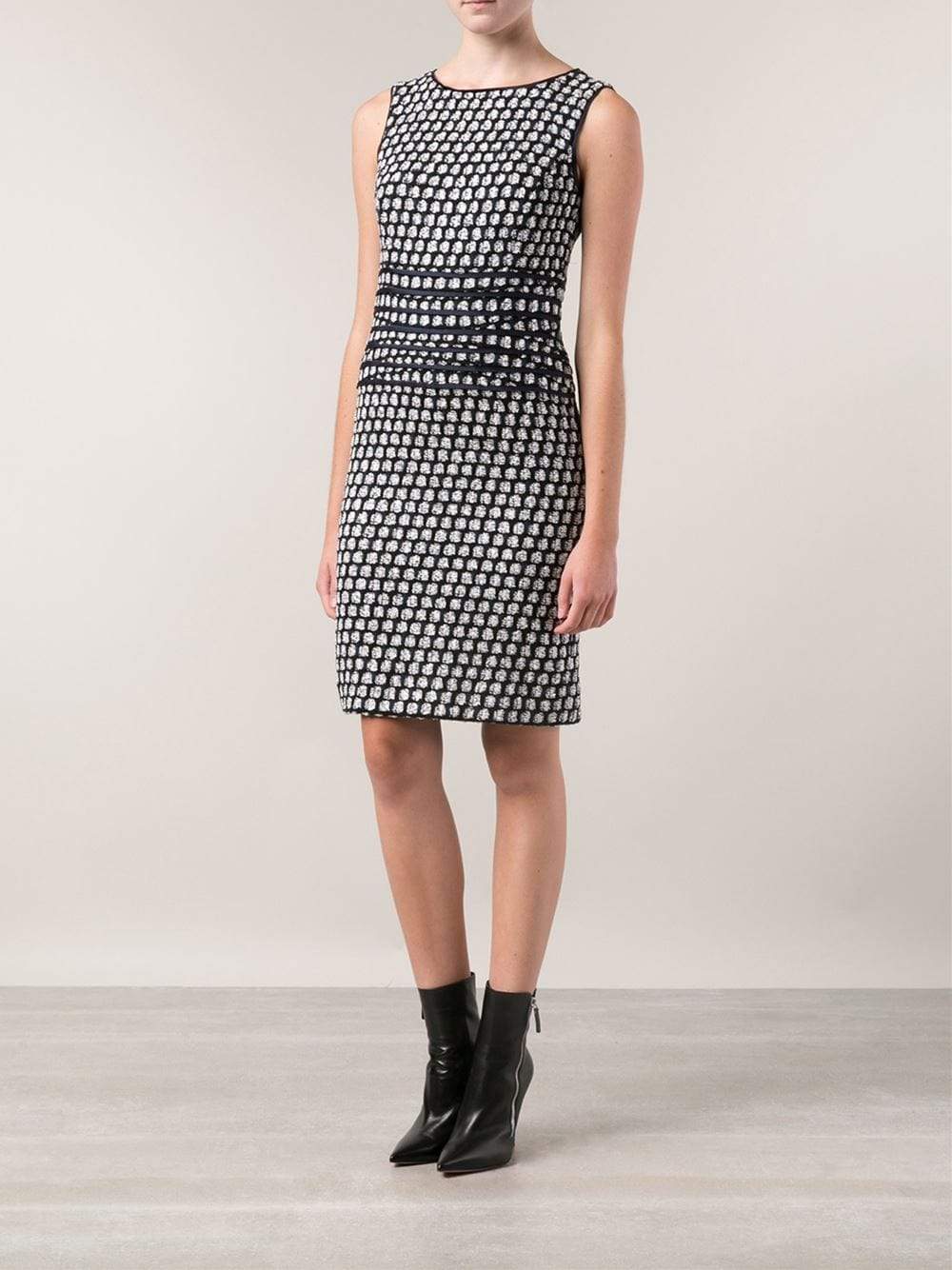 OSCAR DE LA RENTA-Tweed Dress With Banded Waist-
