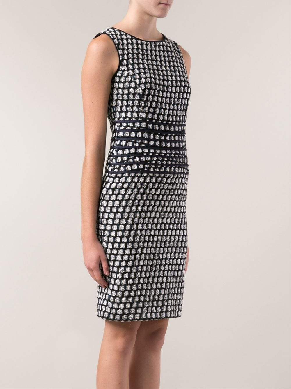 OSCAR DE LA RENTA-Tweed Dress With Banded Waist-