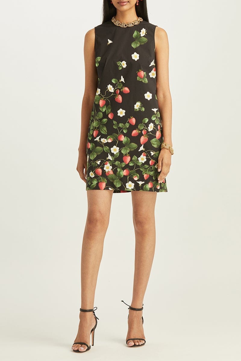 OSCAR DE LA RENTA-Strawberry Blossom Shift Dress-