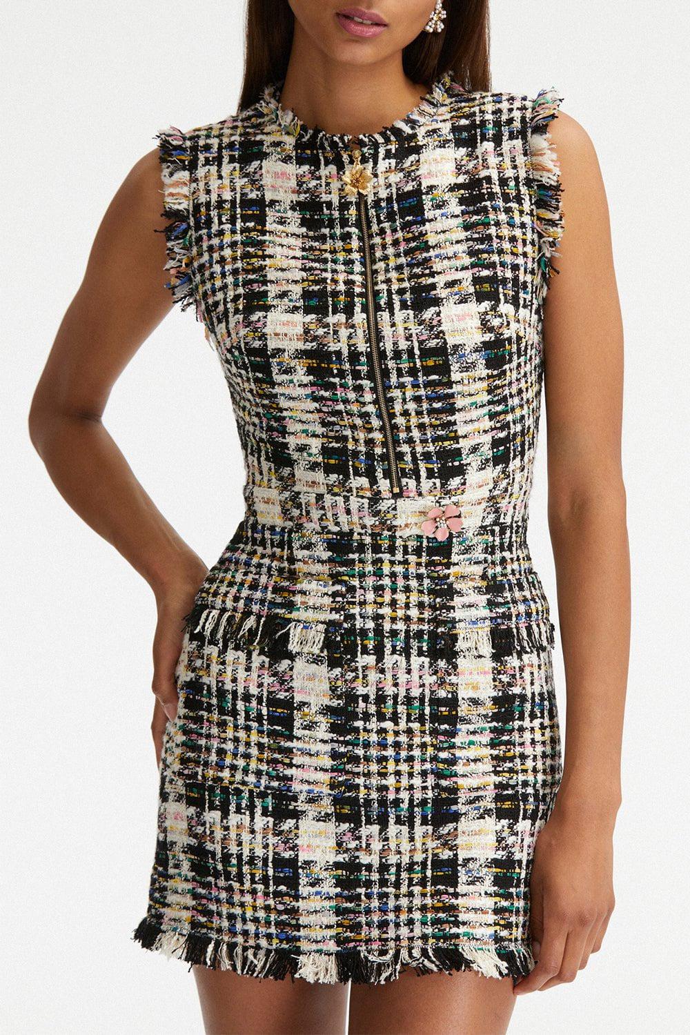OSCAR DE LA RENTA-Ribbon Tweed Dress-