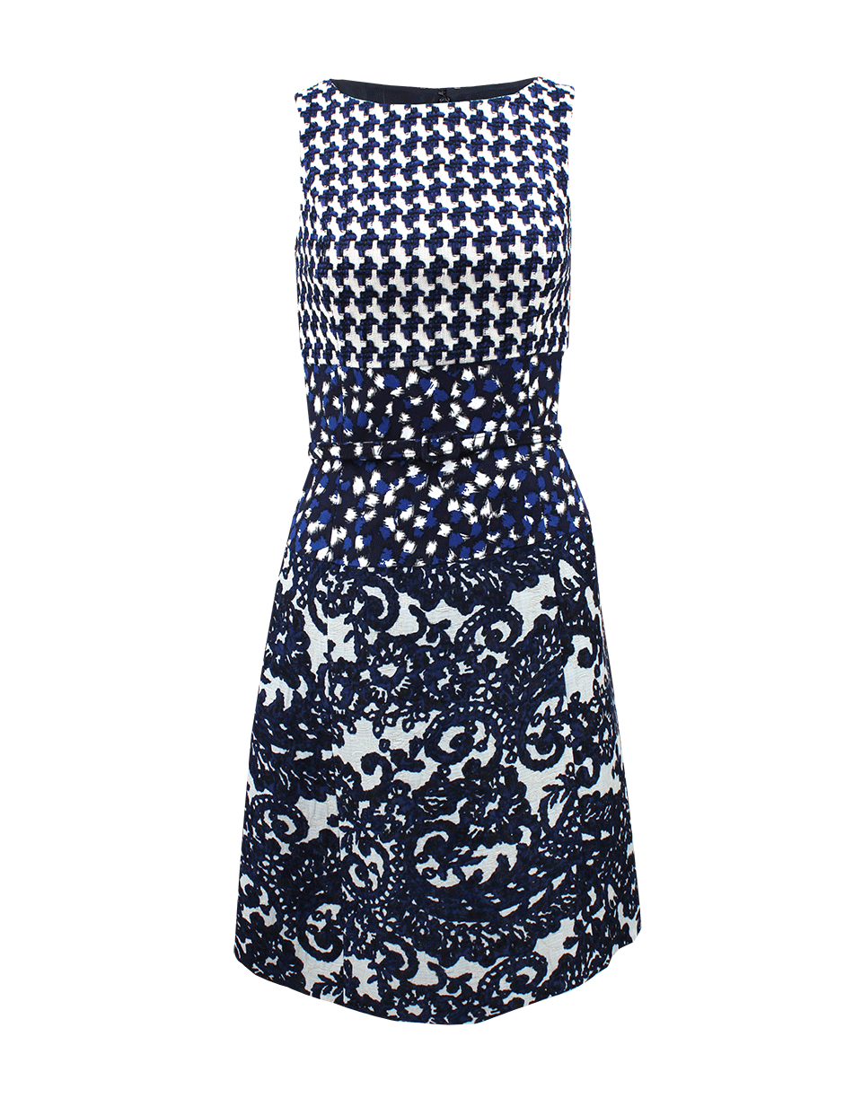 OSCAR DE LA RENTA-Jewel Neckline Dress With Belt-