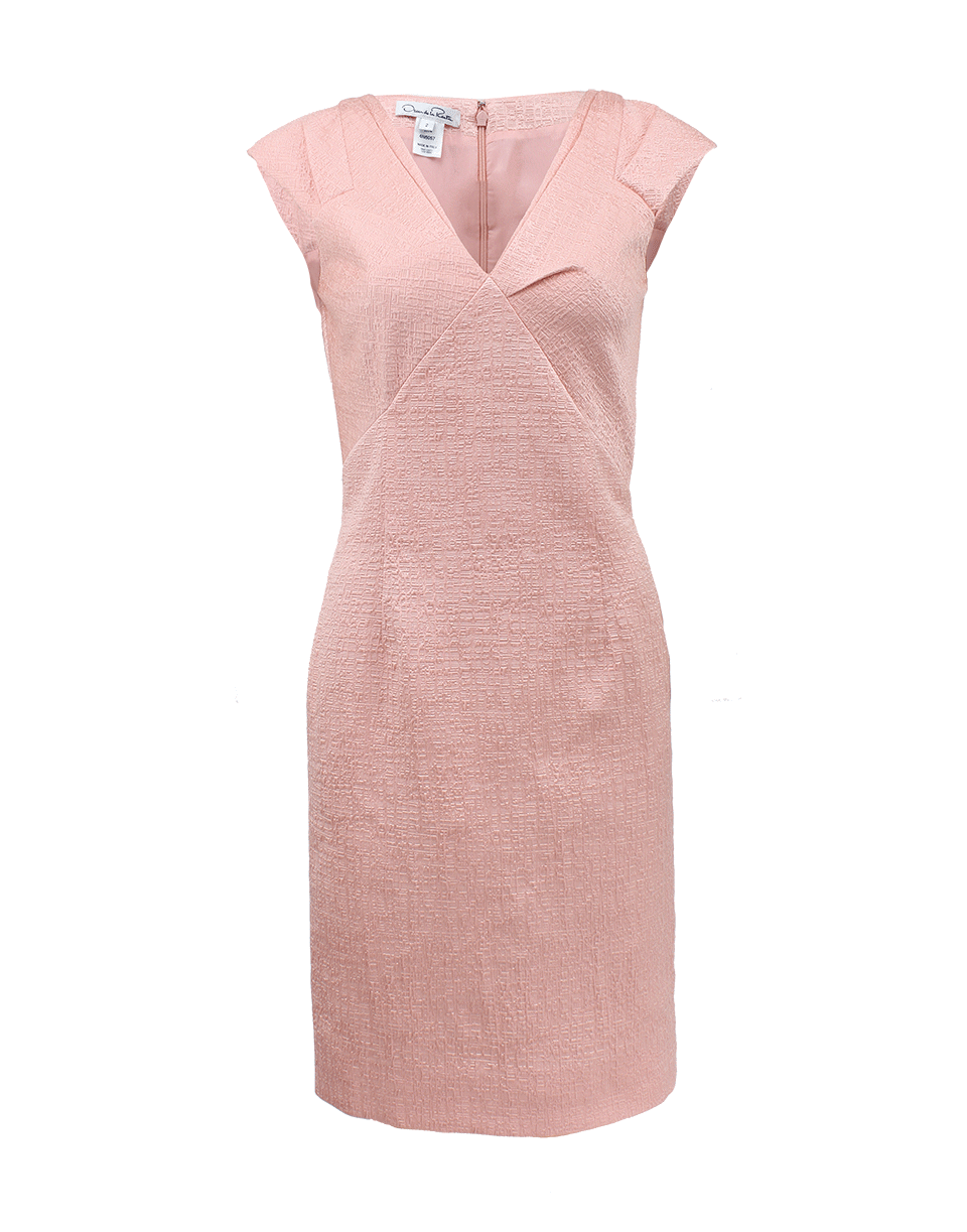 OSCAR DE LA RENTA-V-Neck Twist Front Dress-