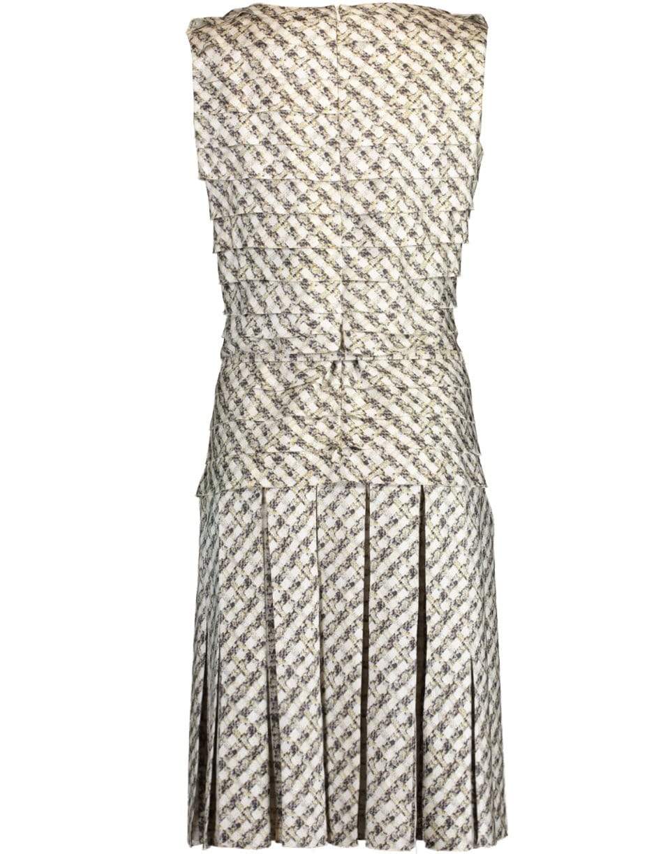 OSCAR DE LA RENTA-Tiered Printed Dress-BROWN