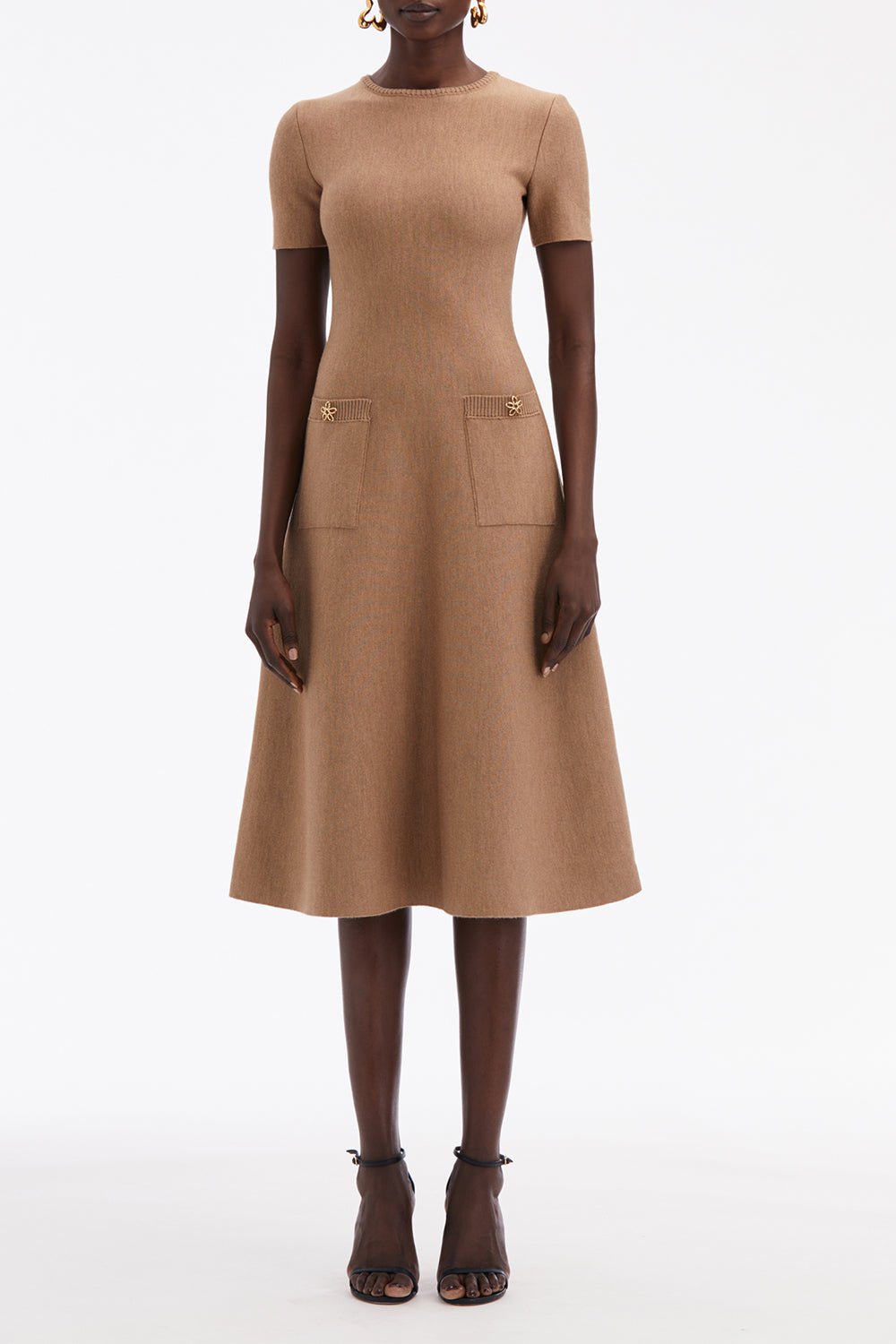 OSCAR DE LA RENTA-O Flower Midi Dress-