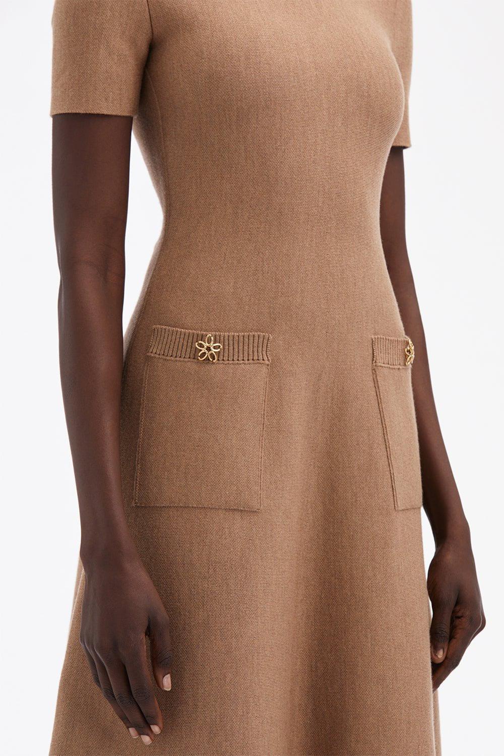 OSCAR DE LA RENTA-O Flower Midi Dress-