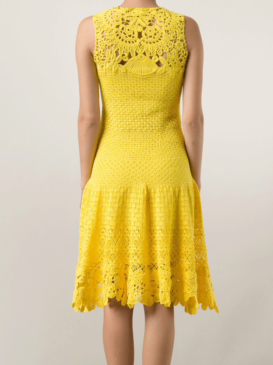 OSCAR DE LA RENTA-Drop Waist Crochet Dress-