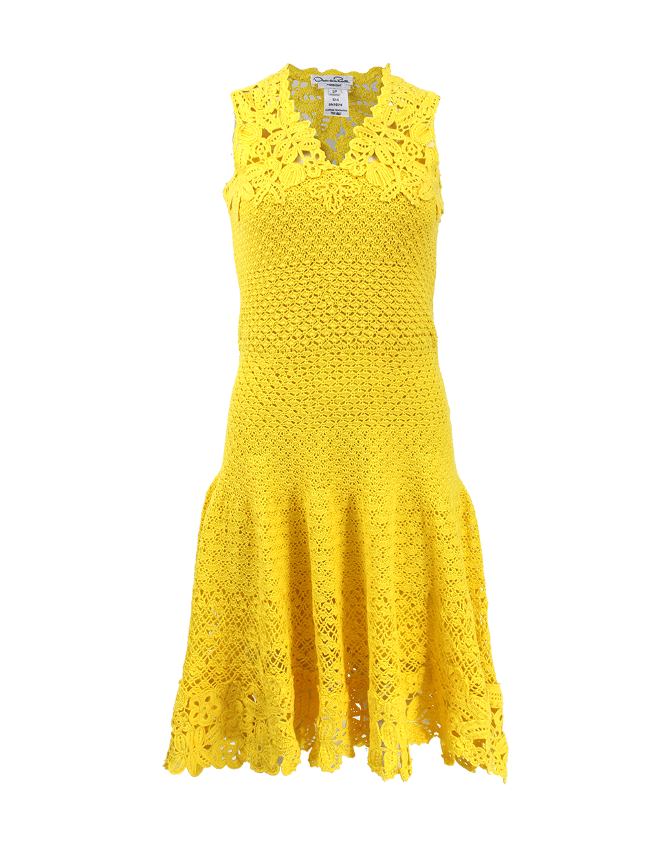 OSCAR DE LA RENTA-Drop Waist Crochet Dress-
