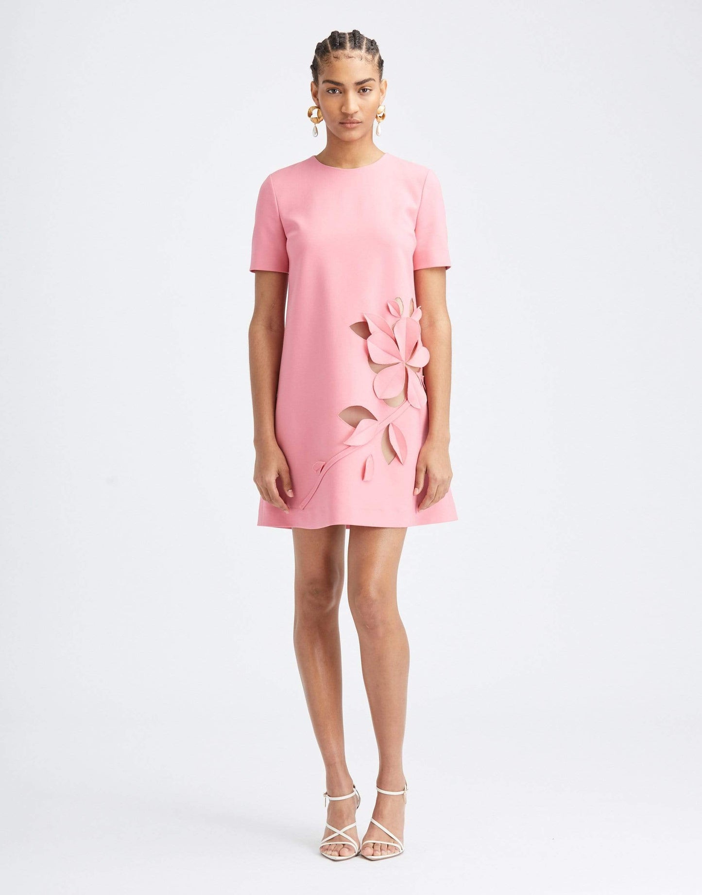 OSCAR DE LA RENTA-Carnation Crewneck Day Dress-